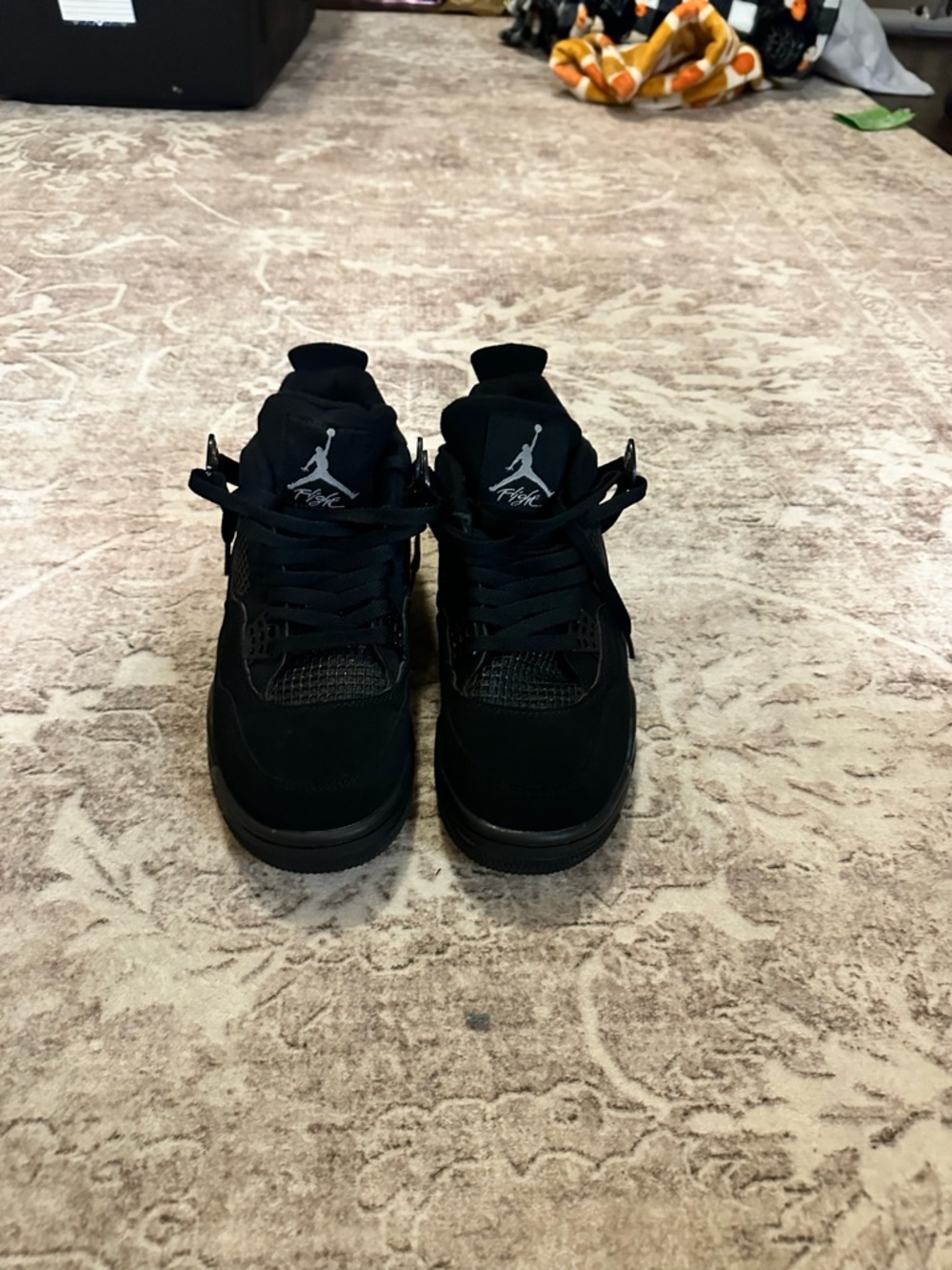 Jordan Men's Black High-Top Sneakers with White Jumpman ( black cat)